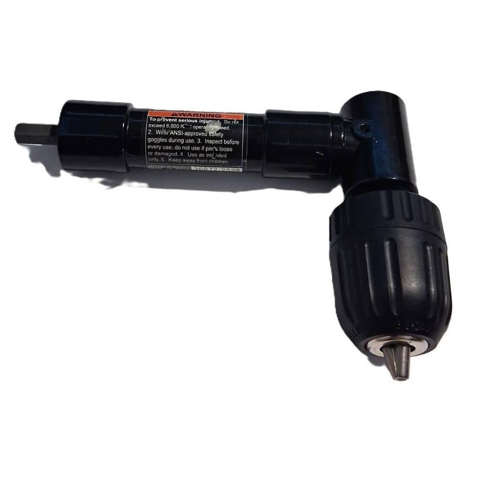 Accesorio Taladro Ángulo Recto 90° 3/8" con Portabrocas Keyless Chuck 6000 RPM Negro