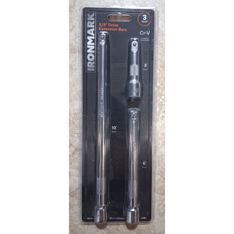 IRONMARK Set 3 Barras de Extensión Drive 3/8" Acero Chrome Vanadium Cromado