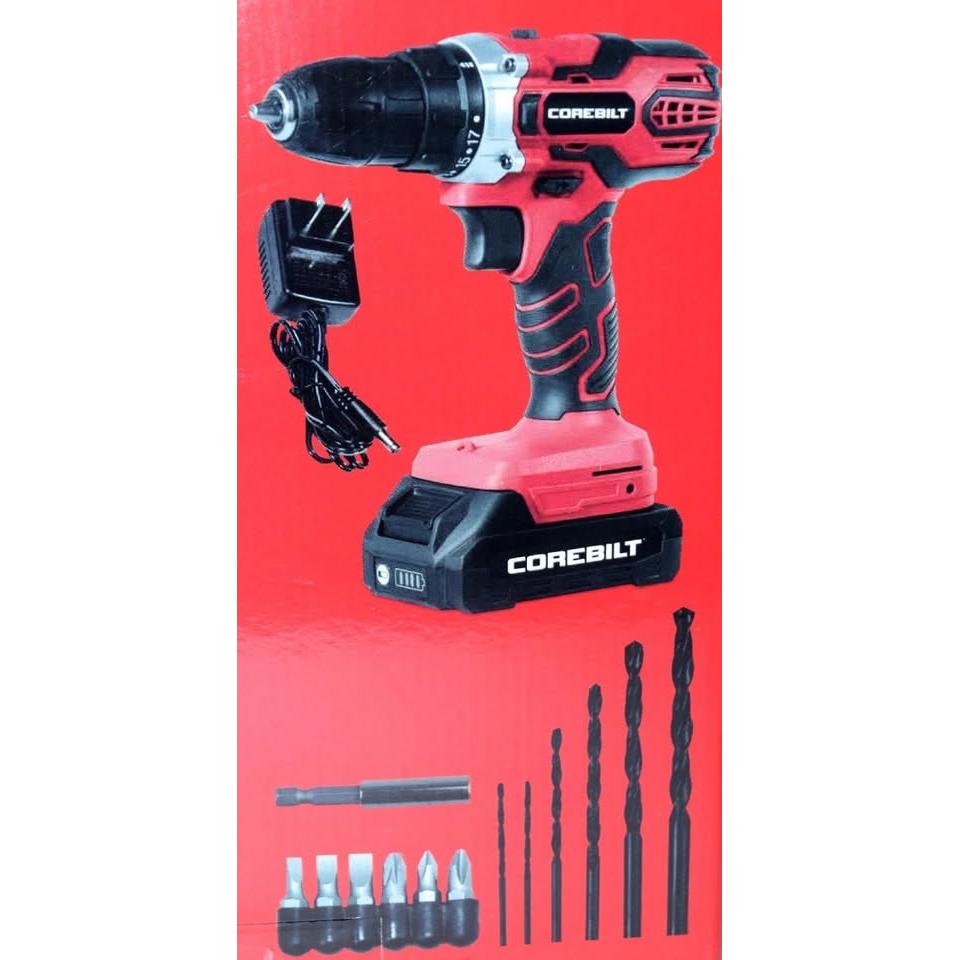 CoreBilt 20V Cordless Drill Kit – Battery, Charger & 13 Bits
