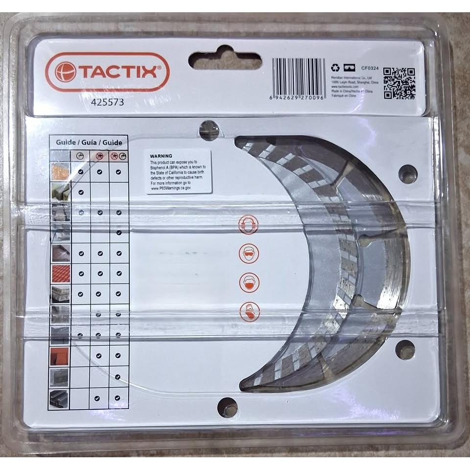 Set 3 Discos Diamante 4-1/2" (115mm) Tactix – Segmentado + Turbo + Continuo | 13,200 RPM | EN13236 | Concreto, Ladrillo y Cerámica