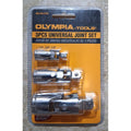 Set 3 Juntas Universales Cromadas Olympia Tools – 1/4" + 3/8" + 1/2" Drive | Acero Cromado | Satisfaction Guaranteed | Modelo 400-396-0796