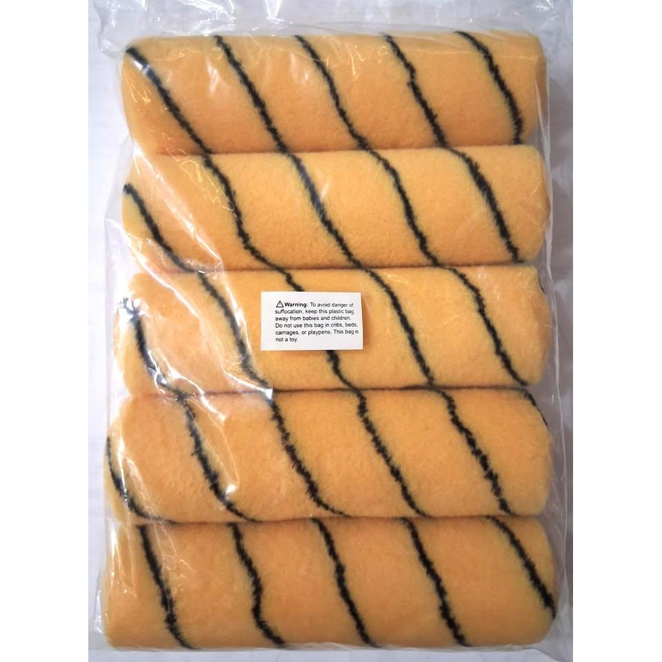 FUERTE 9" Paint Roller Covers – 5 Pack (11mm Nap, Reusable)