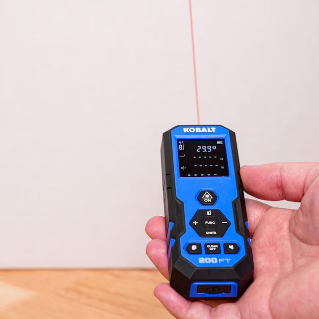 Kobalt 200 ft Rechargeable Laser Distance Measurer – 9 Modes, Backlit Display (5413035)