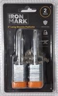 Iron Mark 2-Pack 2" Long Shackle Laminated Padlocks (2 Keys Per Lock)