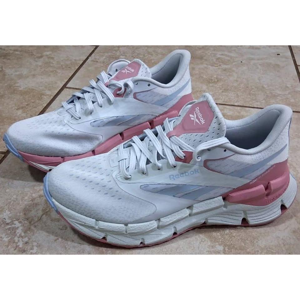 Reebok Zig Dynamica 5 – Tenis Running Mujer Blanco/Rosa/Azul Lavanda – Talla US 9.5