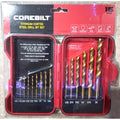 Set 15 Brocas de Acero con Recubrimiento Titanio Corebilt – Madera, Metal, Plástico y Fibra de Vidrio | Estuche Incluido