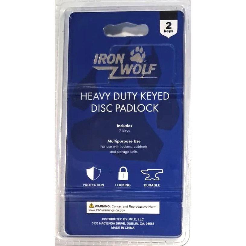 Iron Wolf Heavy Duty Keyed Disc Padlock – 70mm Stainless Steel (2 Keys)