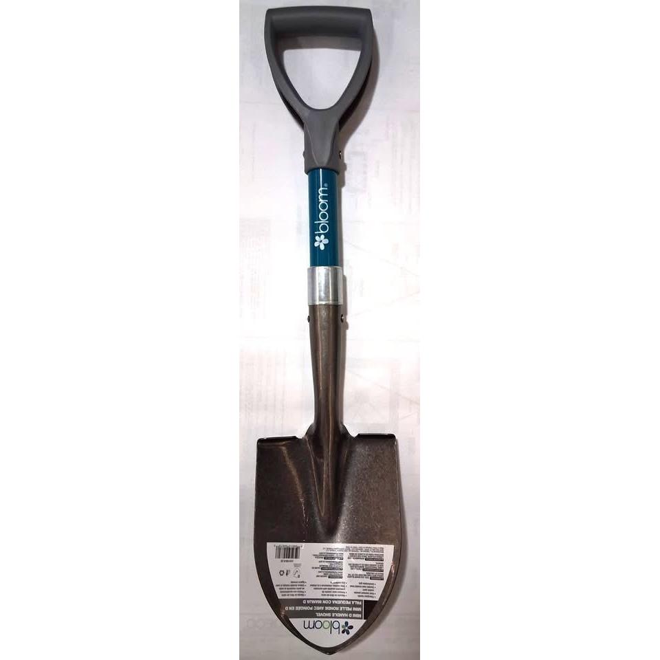 bloom Mini Round Point Shovel – Carbon Steel Blade, Fiberglass D-Handle