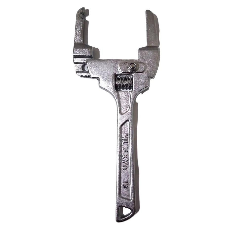 Husky 10" Adjustable Plumbing Wrench – Wide Jaw, Drop Forged (255mm)