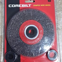 Rueda de Alambre Rizado 5" (12.7cm) Corebilt – Alambre Templado | Taladro de Banco | 6,000 RPM | Limpieza y Desbaste