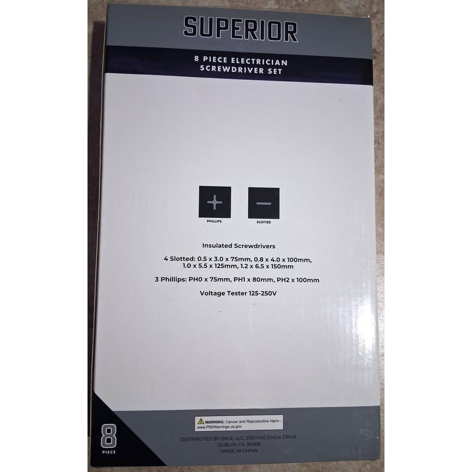 Superior 8-Piece Electrician Insulated Screwdriver Set