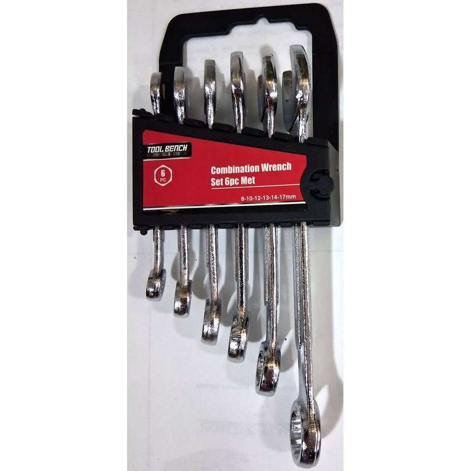 TOOL BENCH Juego 6 Llaves Combinadas Métrico Cromadas 8mm a 17mm