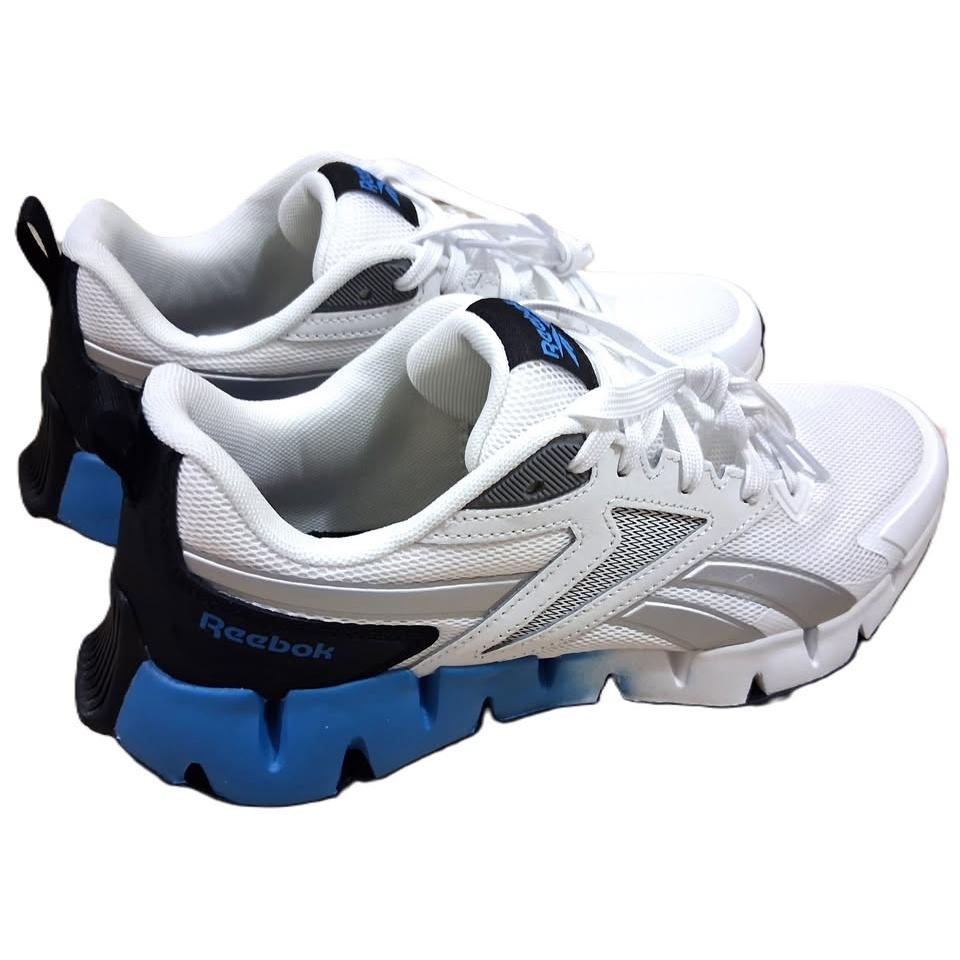 Reebok Zig Dynamica – Tenis Deportivo Hombre Blanco/Gris/Azul – Talla US 10