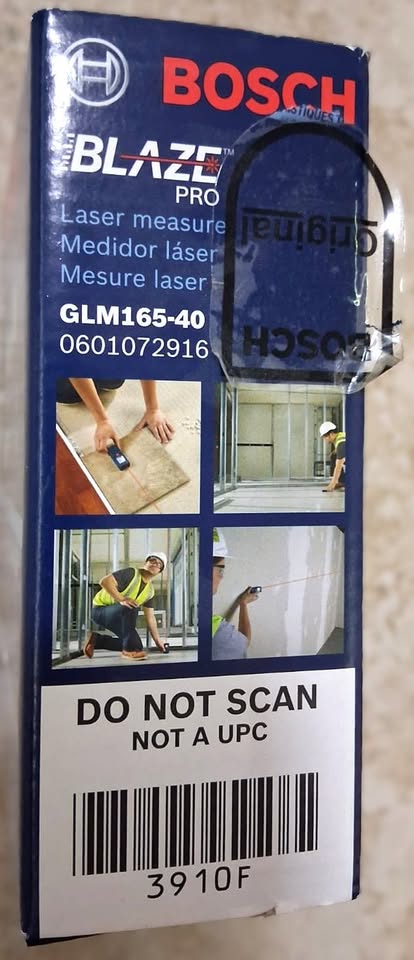 Bosch BLAZE Pro GLM165-40 Laser Measure – 165 ft, Backlit Display, IP54