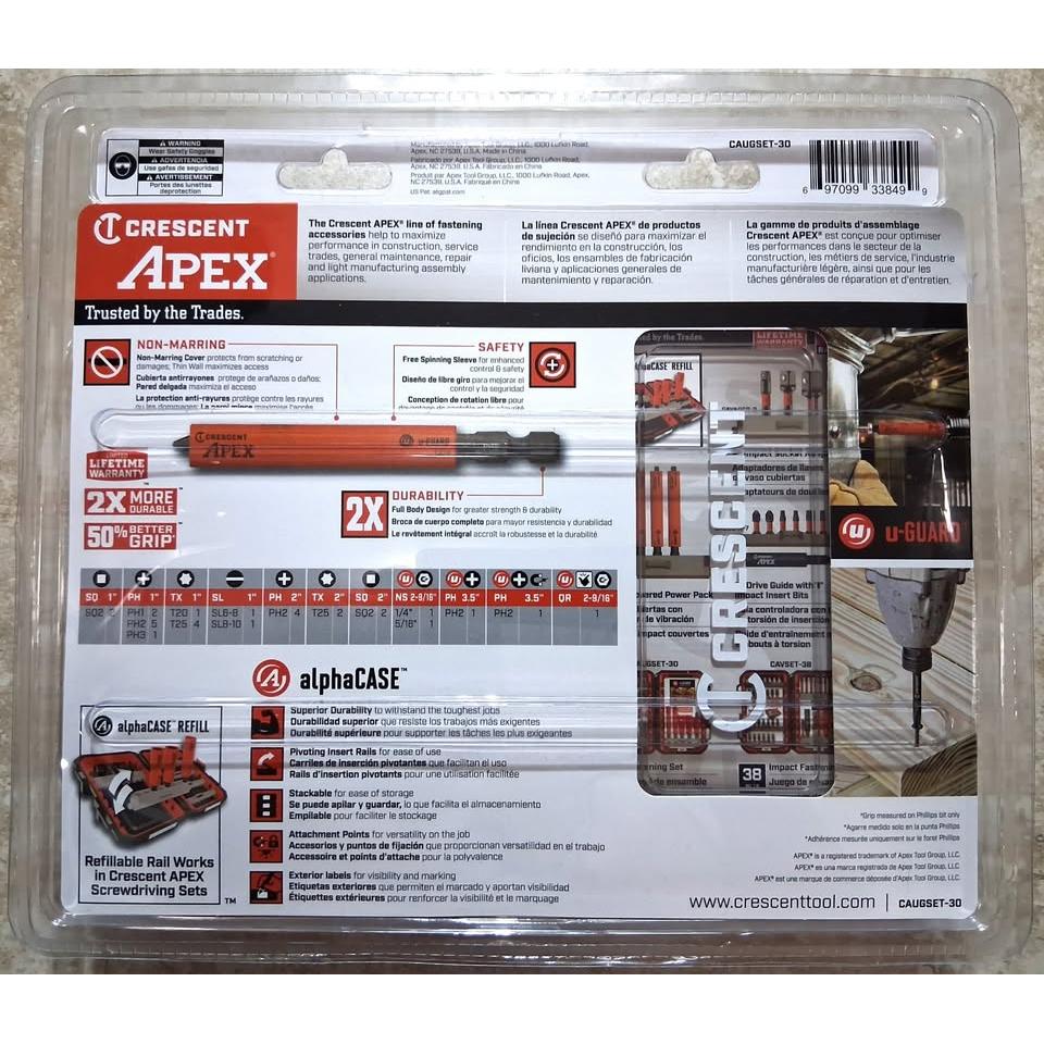 CRESCENT APEX U-GUARD™ Set 30 Piezas Fastening Set Non-Marring alphaCASE CAUGSET-30