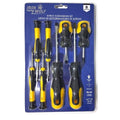 IRON WOLF Set 8 Destornilladores Cr-V Comfort Grip Precision + Driver Heads Amarillo Negro