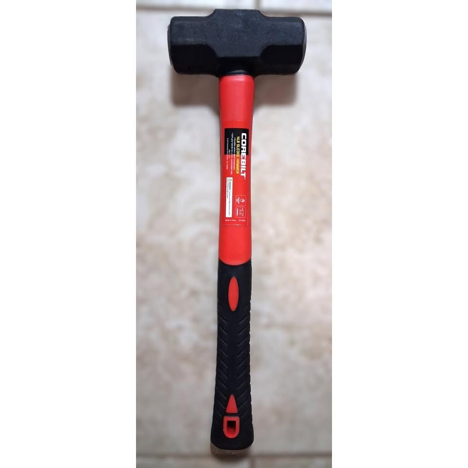 CoreBilt 4 lb Sledge Hammer – Carbon Steel Head, Fiberglass Handle