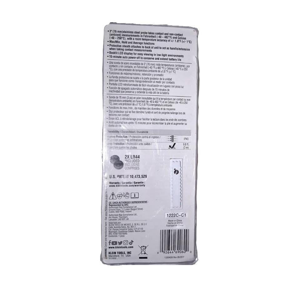Klein Tools Digital Pocket Thermometer – Contact & Non-Contact (ET05)