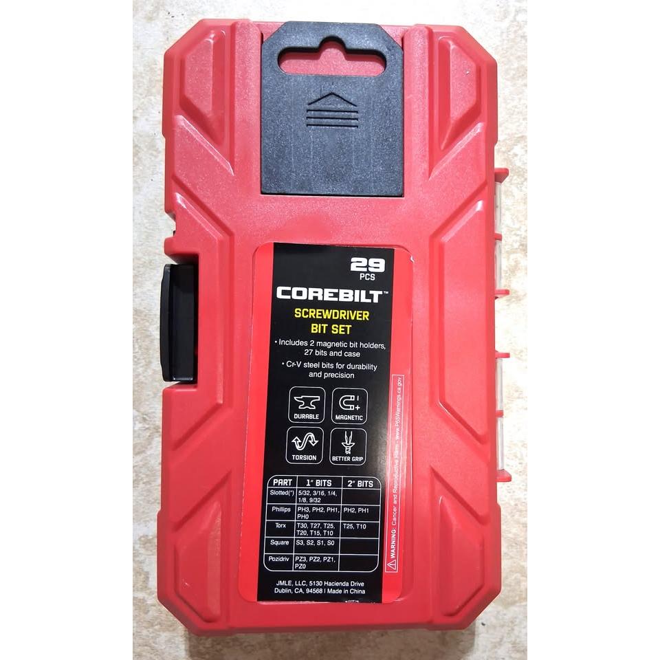 COREBILT Set 29 Puntas para Atornillador Taladro Cr-V Screwdriver Bit Set con Estuche