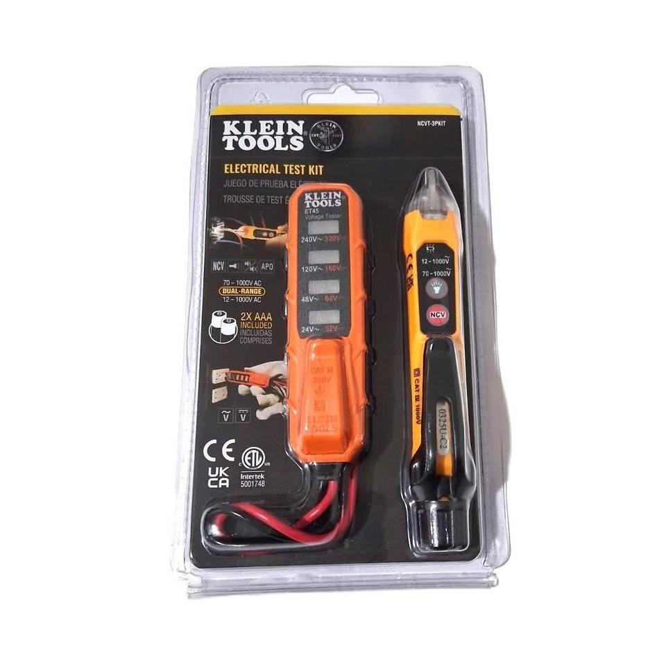 Klein Tools Electrical Test Kit – NCVT-3P Voltage Tester + ET45 Dual-Range (NCVT-3PKIT)