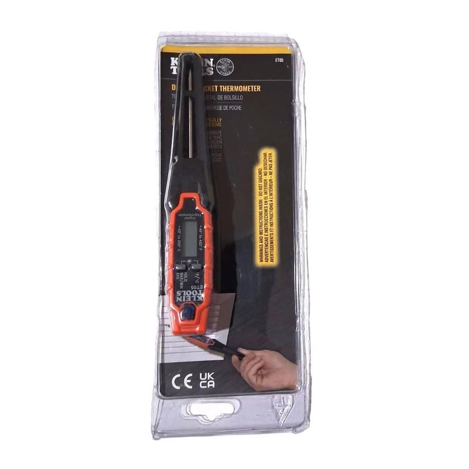 Klein Tools Digital Pocket Thermometer – Contact & Non-Contact (ET05)