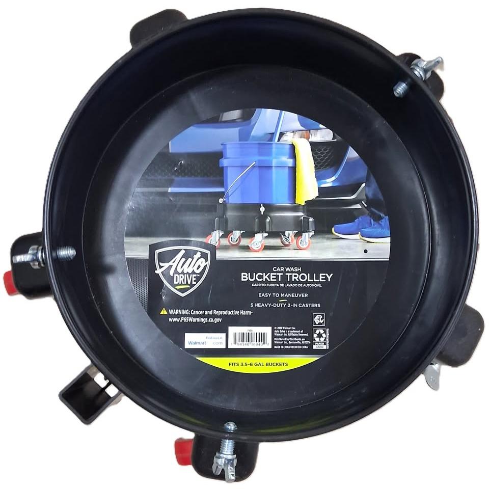 Auto Drive Carrito Cubeta Lavado Auto — 5 Ruedas Heavy-Duty 2" Poliuretano Bucket Trolley