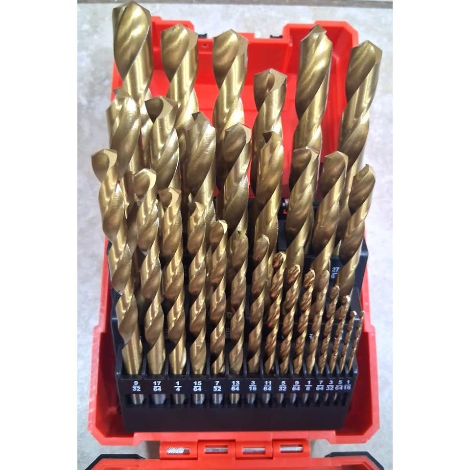 Set 29 Brocas HSS Corebilt – Acero Alta Velocidad | Tallas Imperiales 1/16"-1/2" | Estuche Rojo Incluido