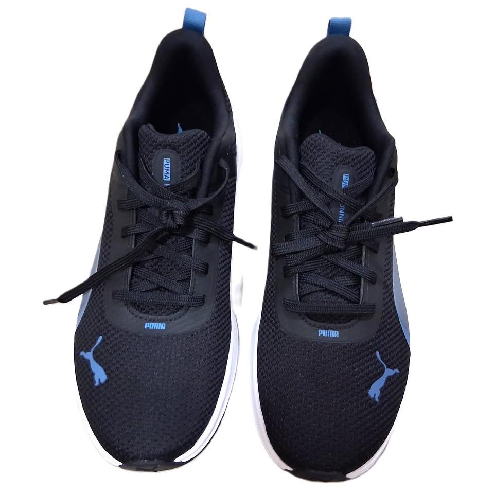 Puma Flyer Lite PumaLite – Tenis Running Hombre Negro/Azul Acero/Blanco – Tallas US 9.5, 10 y 11
