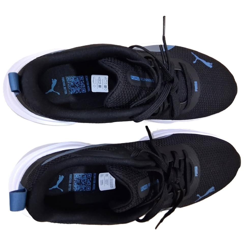Puma Flyer Lite PumaLite – Tenis Running Hombre Negro/Azul Acero/Blanco – Tallas US 9.5, 10 y 11