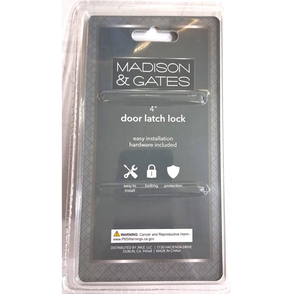 Madison & Gates 4" Door Latch Lock – Barrel Bolt (Hardware Included)