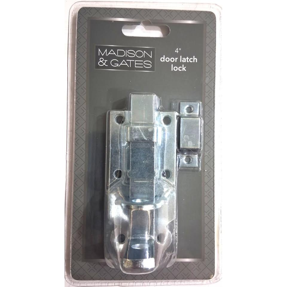 Madison & Gates 4" Door Latch Lock – Barrel Bolt (Hardware Included)