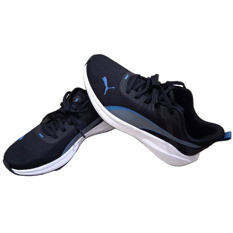 Puma Flyer Lite PumaLite – Tenis Running Hombre Negro/Azul Acero/Blanco – Tallas US 9.5, 10 y 11