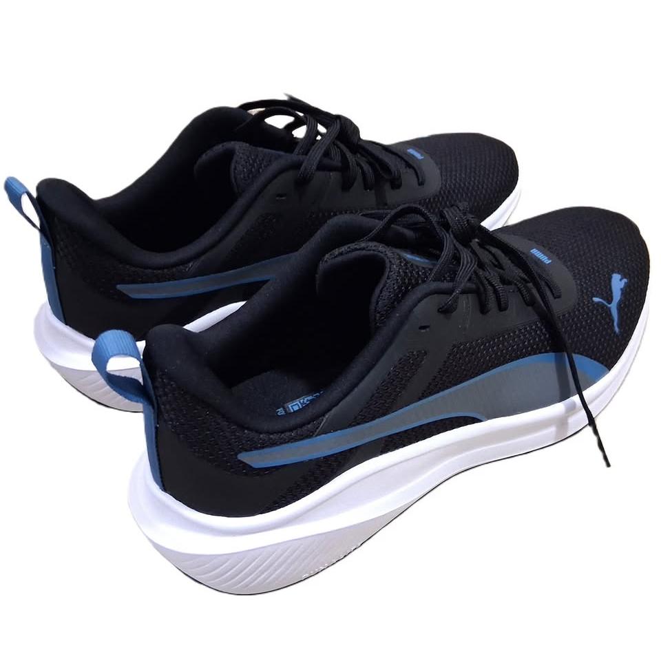 Puma Flyer Lite PumaLite – Tenis Running Hombre Negro/Azul Acero/Blanco – Tallas US 9.5, 10 y 11
