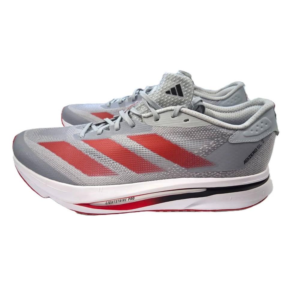 Adidas Adizero SL 2 – Vista lateral par gris mediasuela Lightstrike Pro blanca