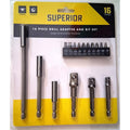 SUPERIOR 16 Piezas Drill Adapter and Bit Set Magnético Socket Adapters Portapuntas