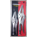 COREBILT Pack 2 Alicates de Presión Pico Largo Long Nose Locking Pliers 6" y 9" Acero Carbono