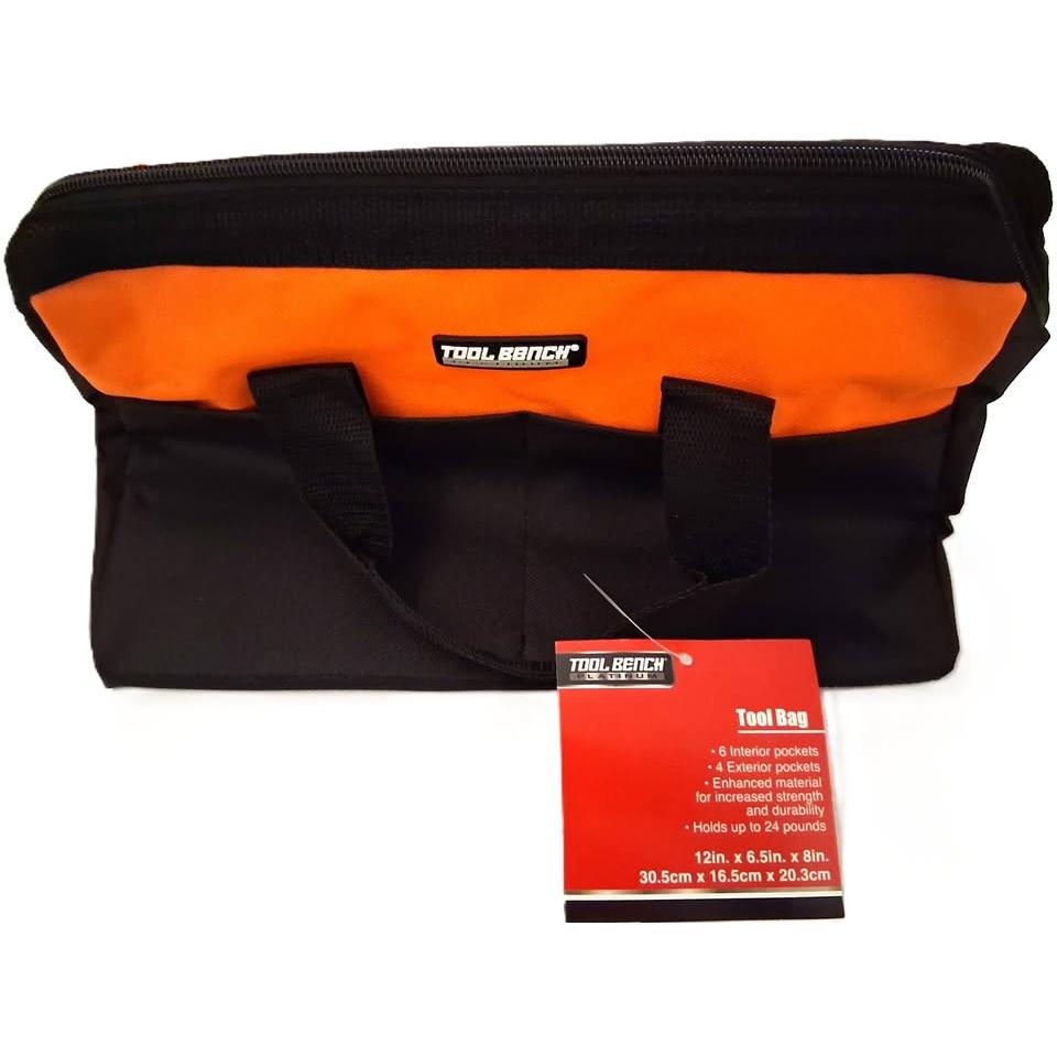 Tool Bench Platinum 12" Tool Bag – Orange, 6 Interior + 4 Exterior Pockets
