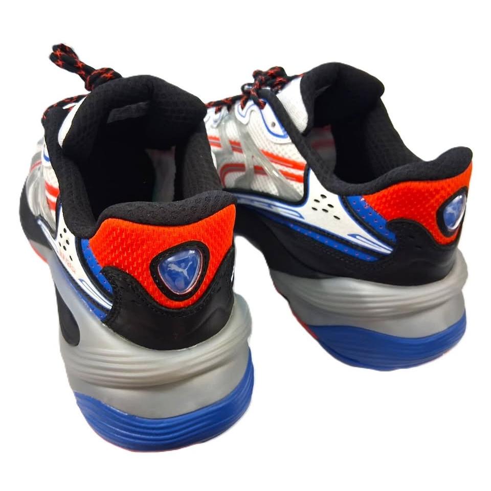 Puma Morphic – Tenis Running Hombre Blanco/Plata/Rojo Escarlata/Azul Royal – Talla US 11