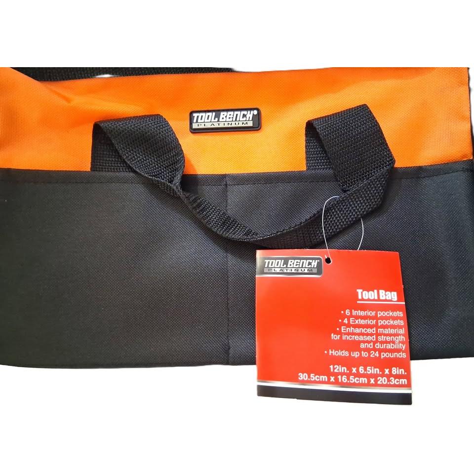 Tool Bench Platinum 12" Tool Bag – Orange, 6 Interior + 4 Exterior Pockets