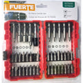 FUERTE Juego 42 Piezas Brocas y Puntas para Taladro e Impacto Estuche Rojo Phillips Torx Hex