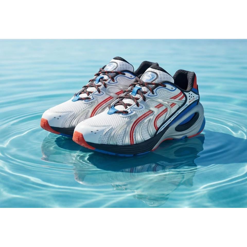 Puma Morphic – Tenis Running Hombre Blanco/Plata/Rojo Escarlata/Azul Royal – Talla US 11