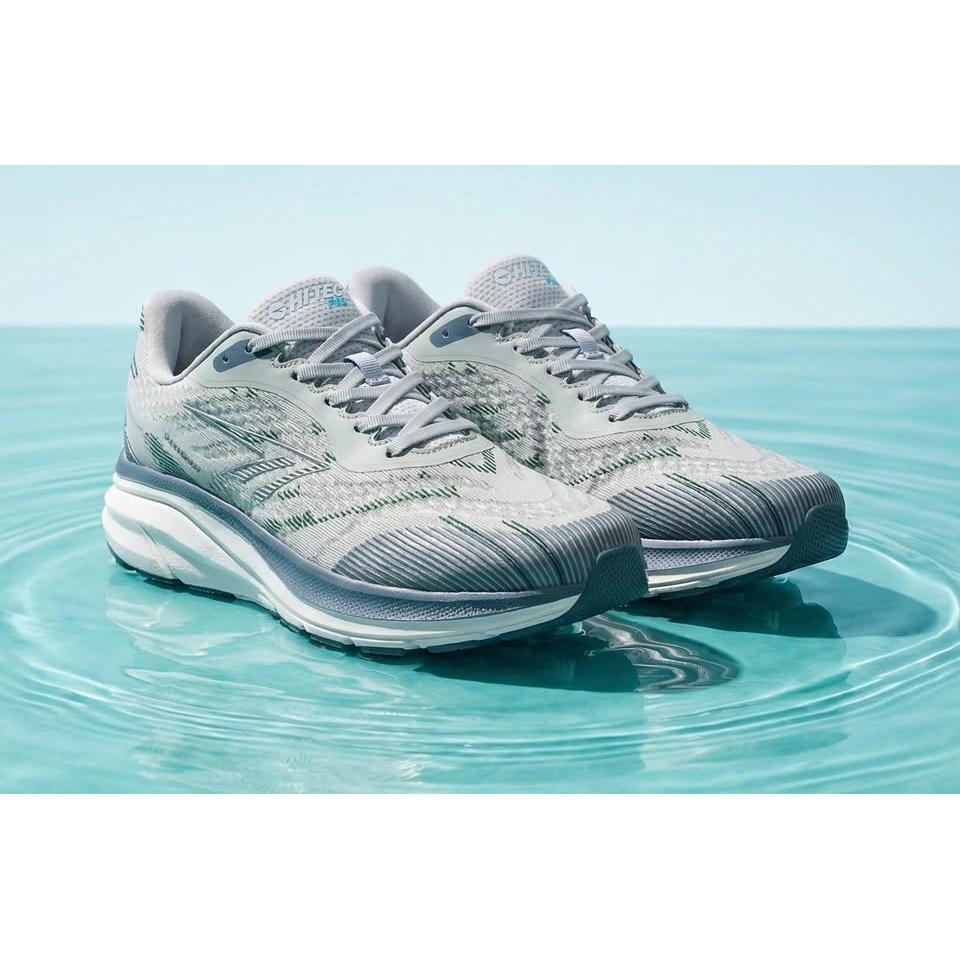 Hi-Tec Pro Running – Tenis Deportivo Hombre Gris/Verde Menta/Azul Acero – Talla US 10.5