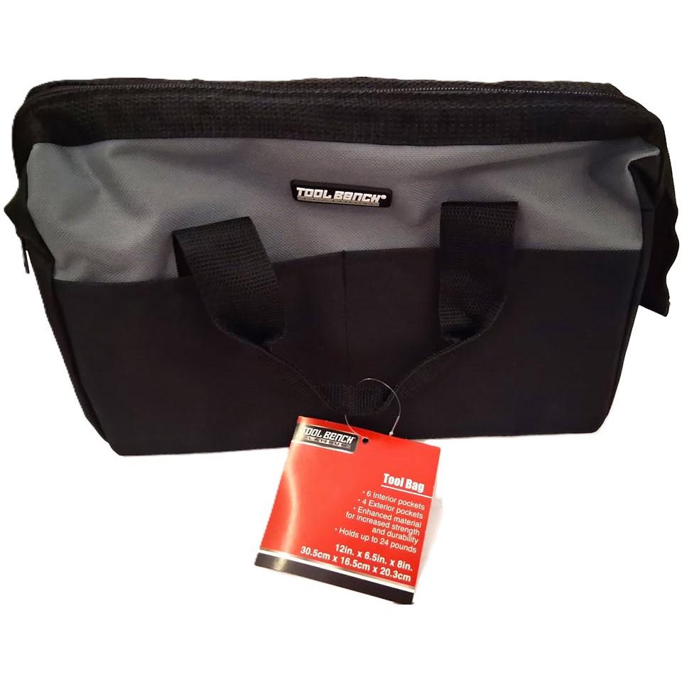 Tool Bench Platinum 12" Tool Bag – Grey, 6 Interior + 4 Exterior Pockets