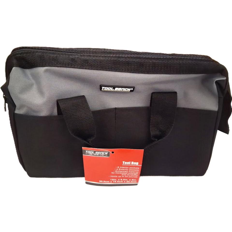 Tool Bench Platinum 12" Tool Bag – Grey, 6 Interior + 4 Exterior Pockets