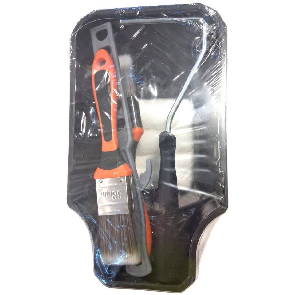 FUERTE Juego de Pintura 10 Piezas Cubeta Handheld 0.5 gal Rodillos 4" Brochas y Mezclador