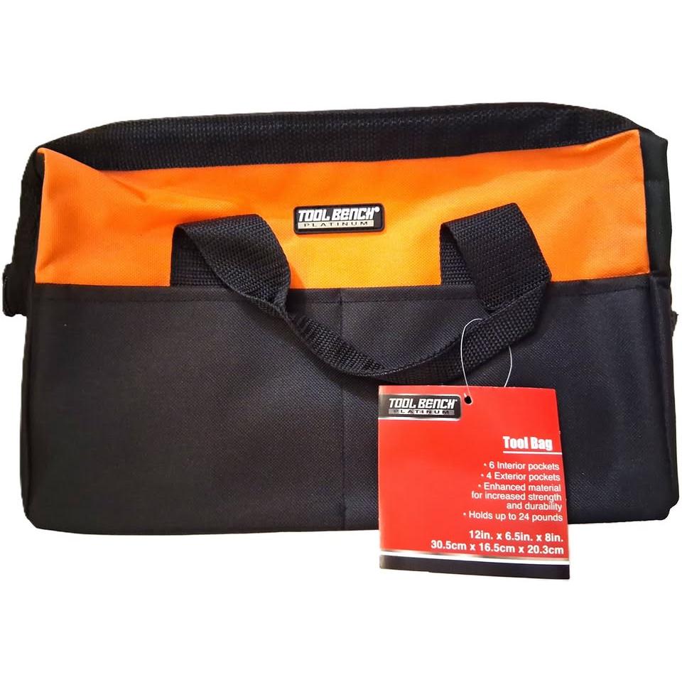 Tool Bench Platinum 12" Tool Bag – Orange, 6 Interior + 4 Exterior Pockets