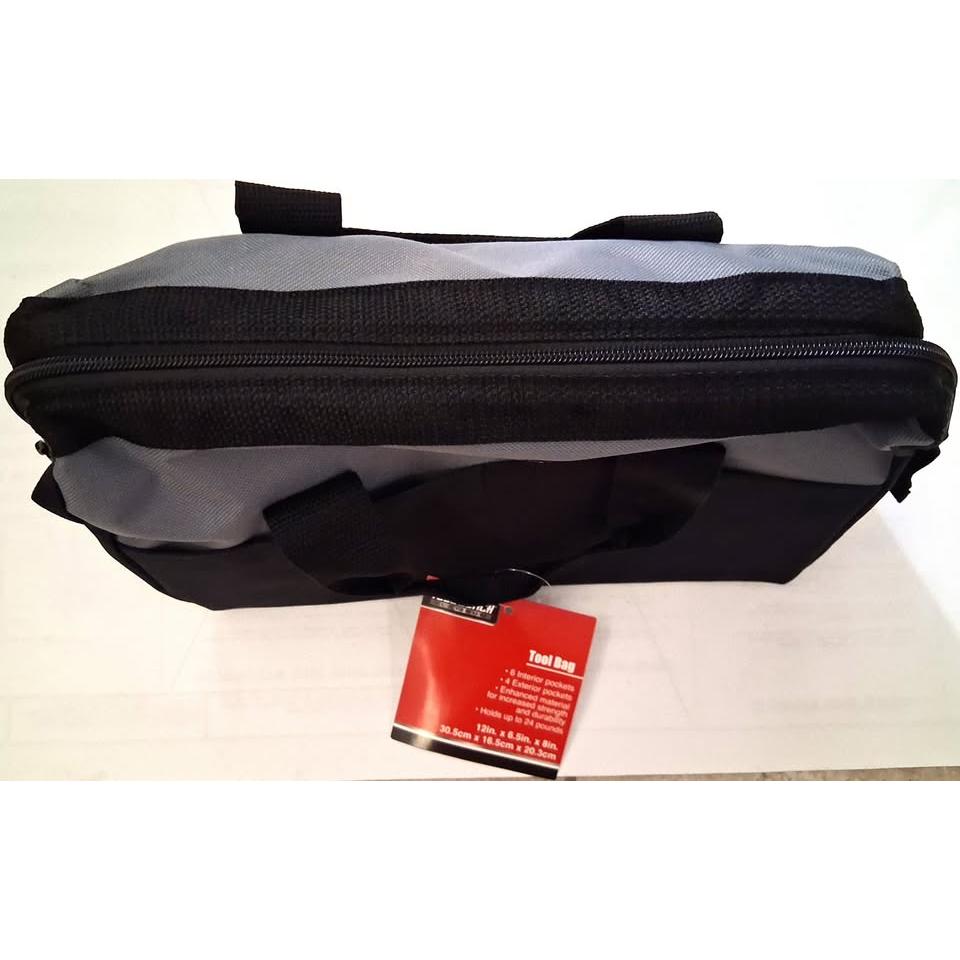 Tool Bench Platinum 12" Tool Bag – Grey, 6 Interior + 4 Exterior Pockets