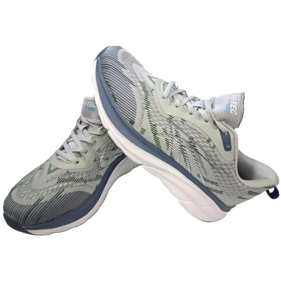 Hi-Tec Pro Running – Tenis Deportivo Hombre Gris/Verde Menta/Azul Acero – Talla US 10.5