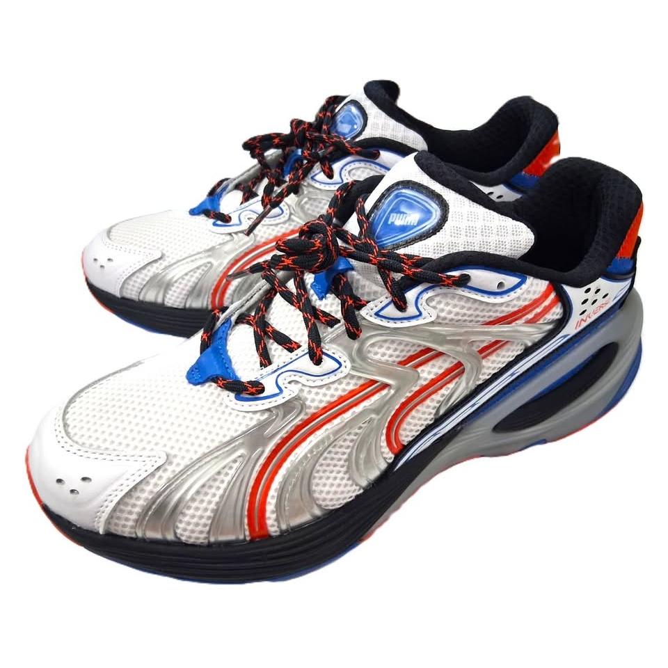 Puma Morphic – Tenis Running Hombre Blanco/Plata/Rojo Escarlata/Azul Royal – Talla US 11