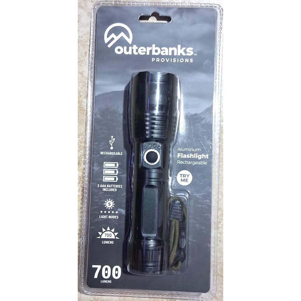 Linterna Recargable Aluminio 700 Lúmenes – 5 Modos de Luz | Outerbanks Provisions